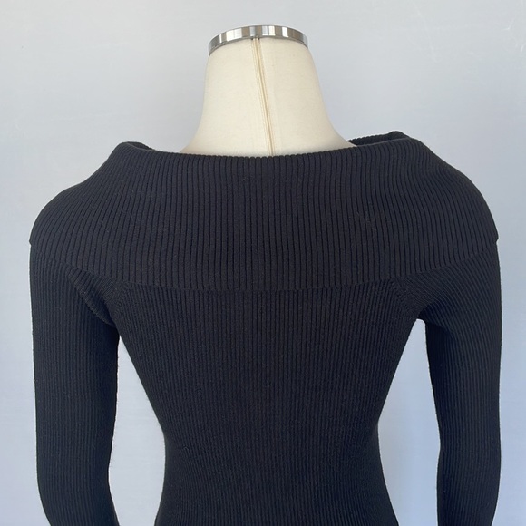 WHBM Black Cowl Neck Slit Sleeve Sweater X Small - Picture 14 of 14